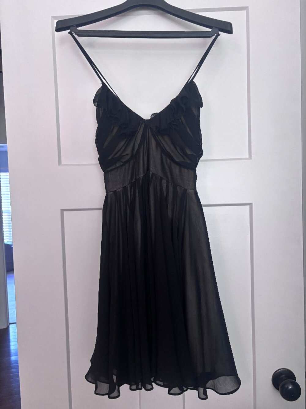 Arc & Co - Black strappy formal dress - gently used, size medium (fits as 2-4)
